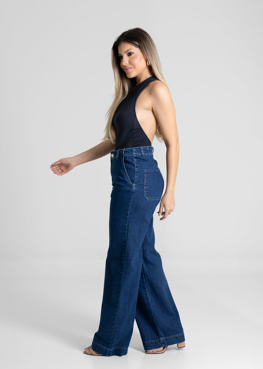 Calça Jeans Sawary Wide Leg - 280661 AZUL
