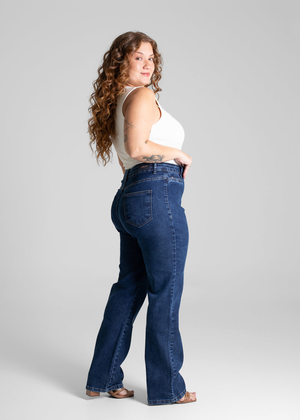 Calça Jeans Sawary Plus Size Reta - 280687 AZUL