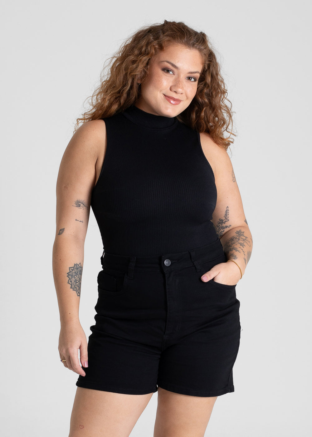 Shorts Sarja Sawary Plus Size - 280705 PRETO