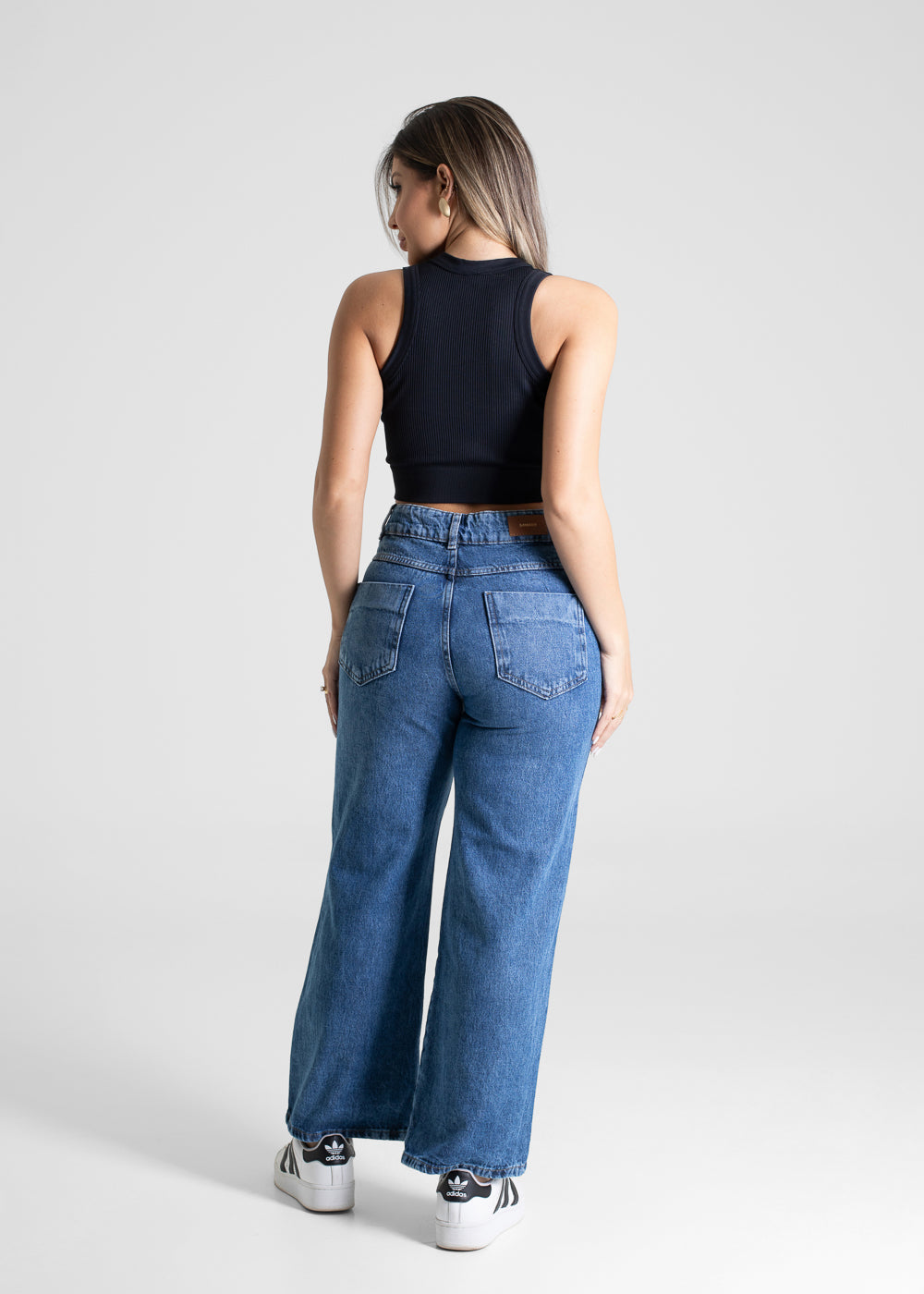 Calça Jeans Sawary Wide Leg Petit - 280708 PRETO