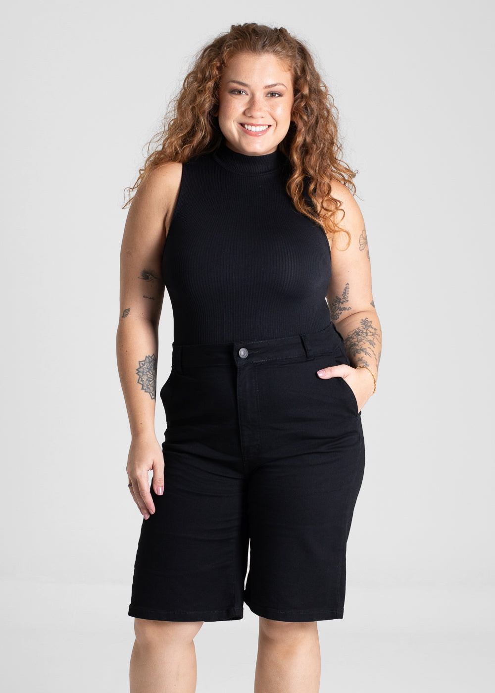 Bermuda Sarja Sawary Plus Size - 280749 PRETO