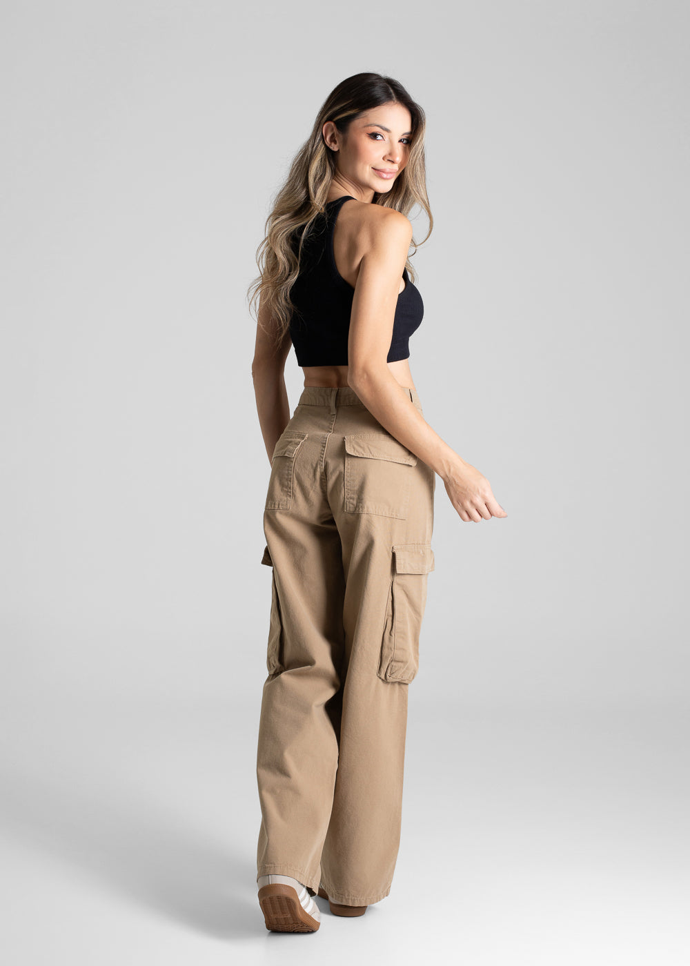 Calça Sarja Sawary Wide Leg - 280760 BEGE