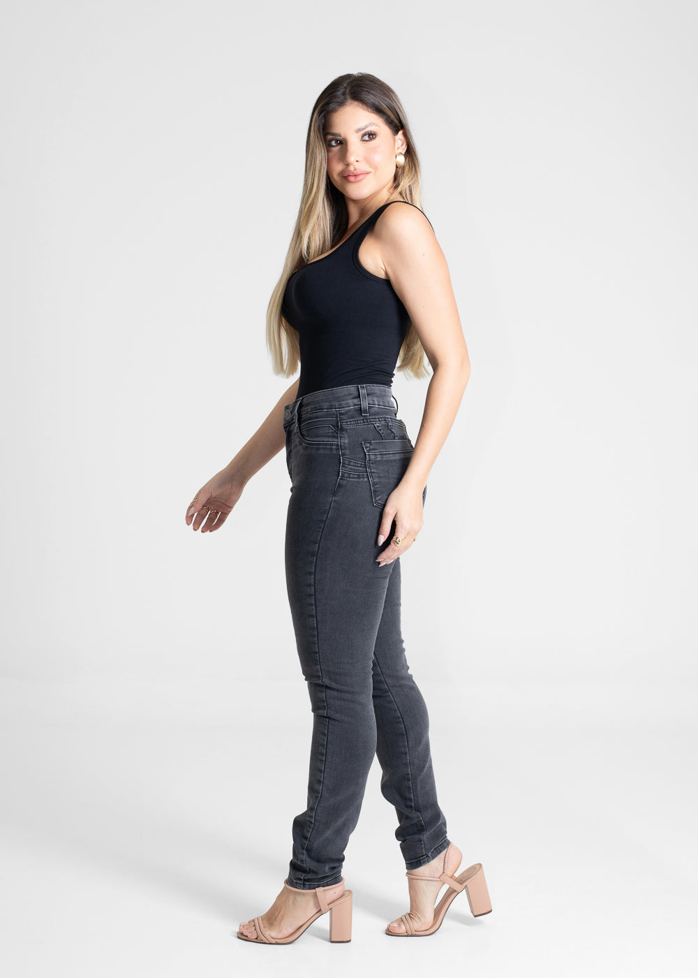 Calça Jeans Sawary Levanta Bumbum - 280774 PRETO