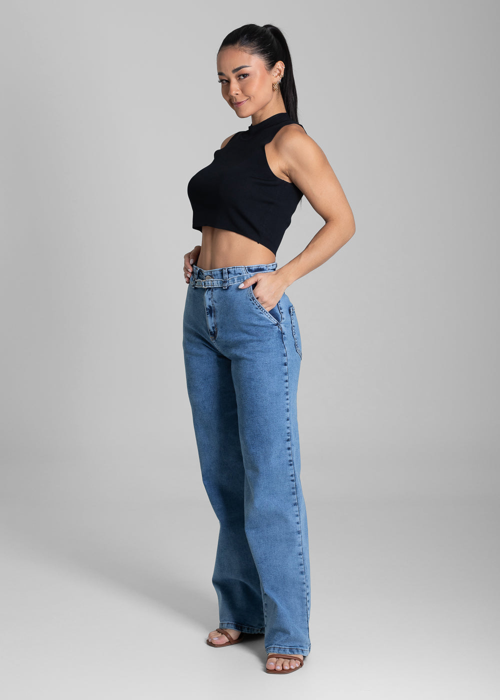 Calça Jeans Sawary Wide Leg - 280779 AZUL