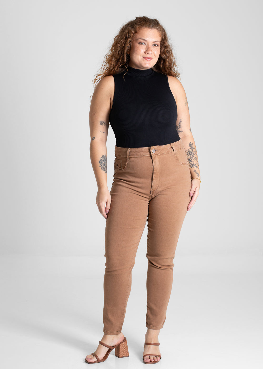 Calça Sarja Sawary Plus Size Levanta Bumbum  - 280799 MARROM