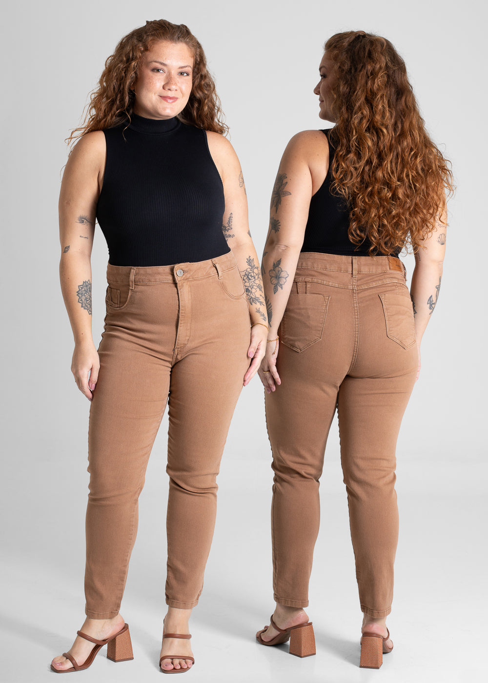 Calça Sarja Sawary Plus Size Levanta Bumbum  - 280799 MARROM