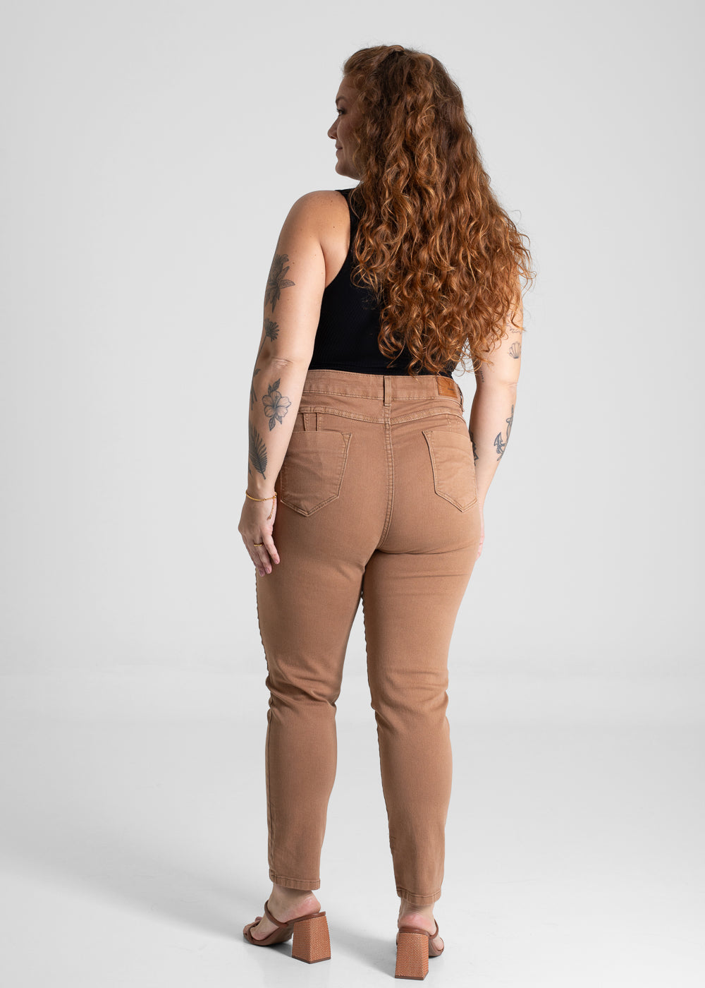 Calça Sarja Sawary Plus Size Levanta Bumbum  - 280799 MARROM