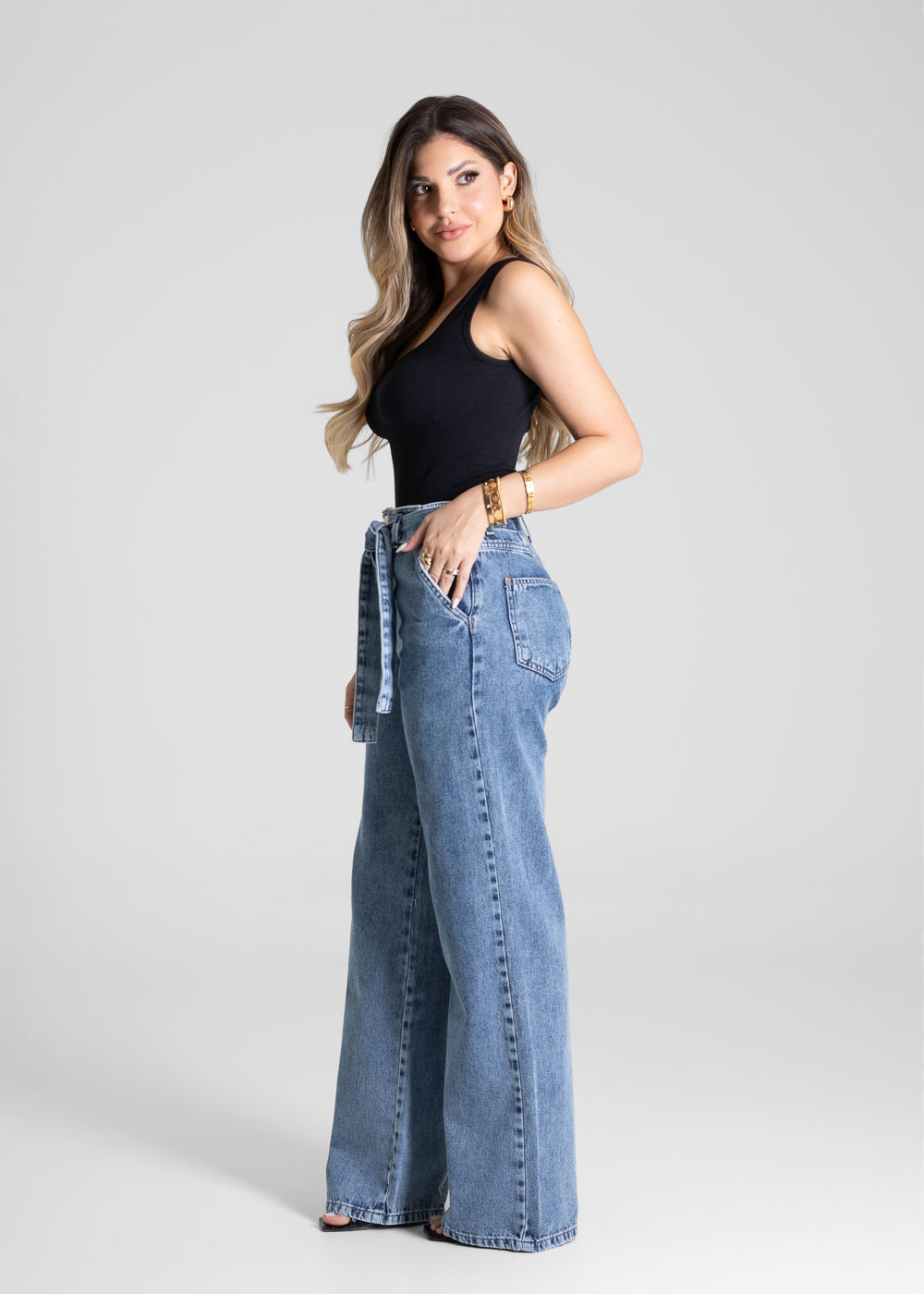 Calça Jeans Sawary Wide Leg - 280812 AZUL