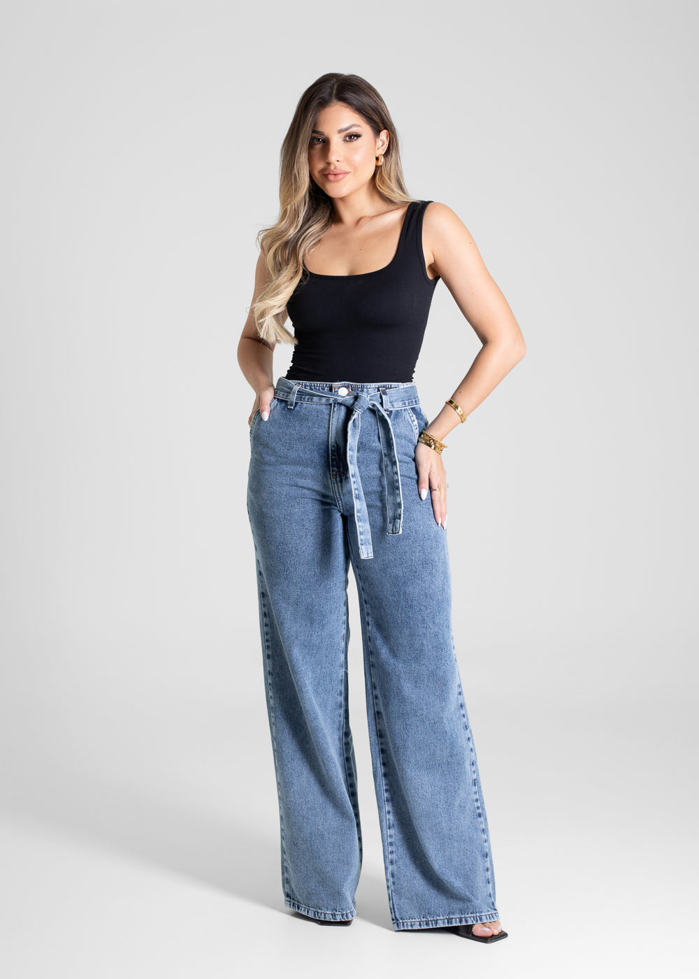 Calça Jeans Sawary Wide Leg - 280812 AZUL
