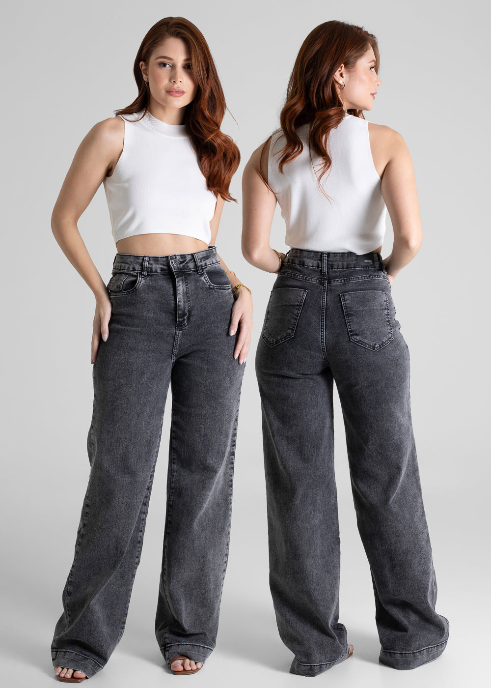 Calça Jeans Sawary Wide Leg - 280835 PRETO