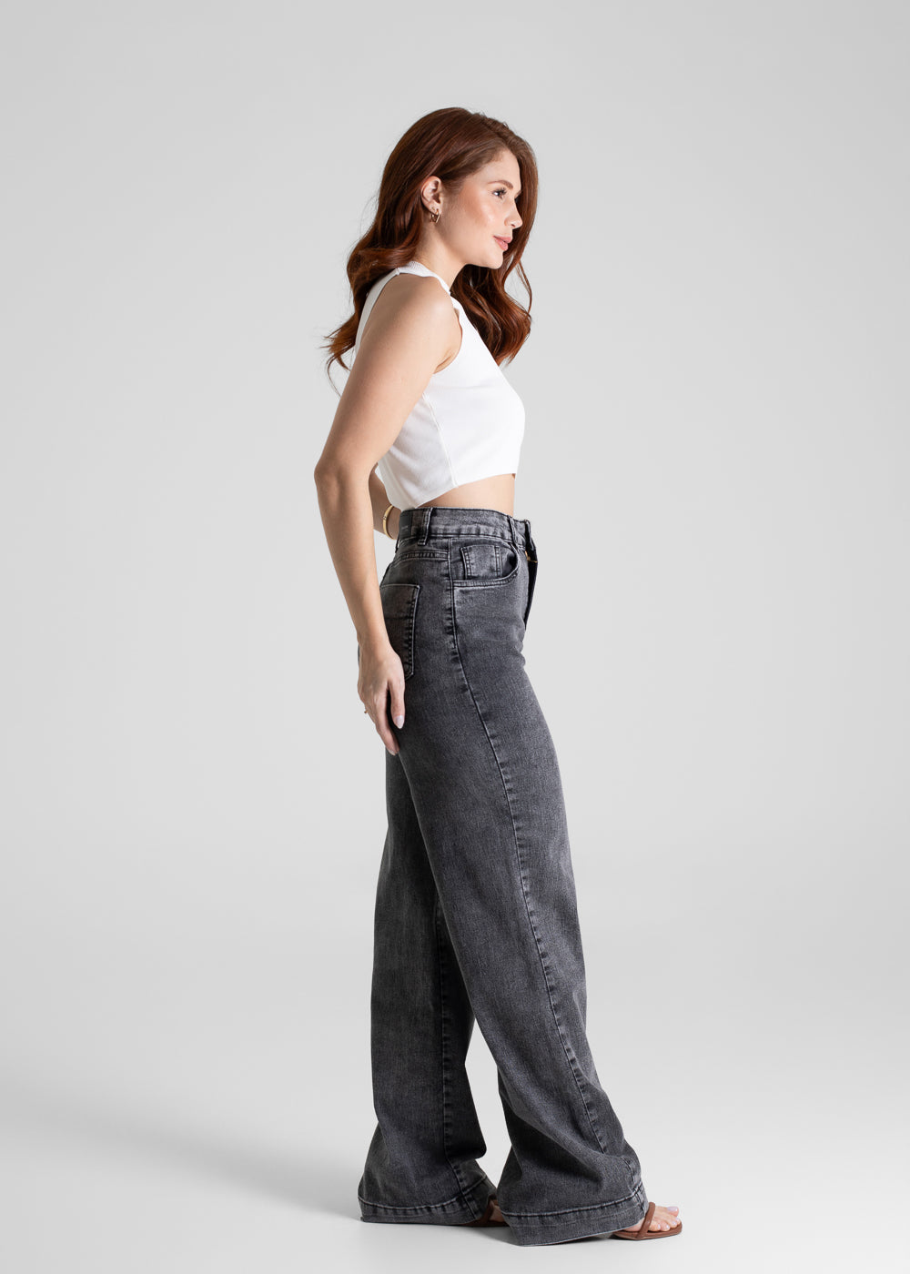 Calça Jeans Sawary Wide Leg - 280835 PRETO