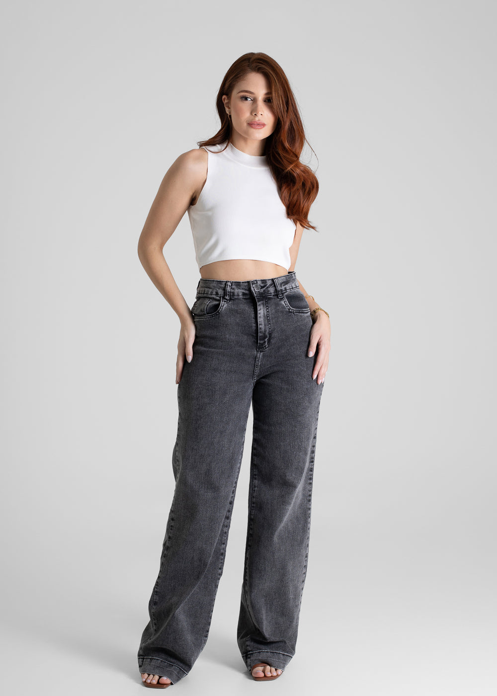 Calça Jeans Sawary Wide Leg - 280835 PRETO