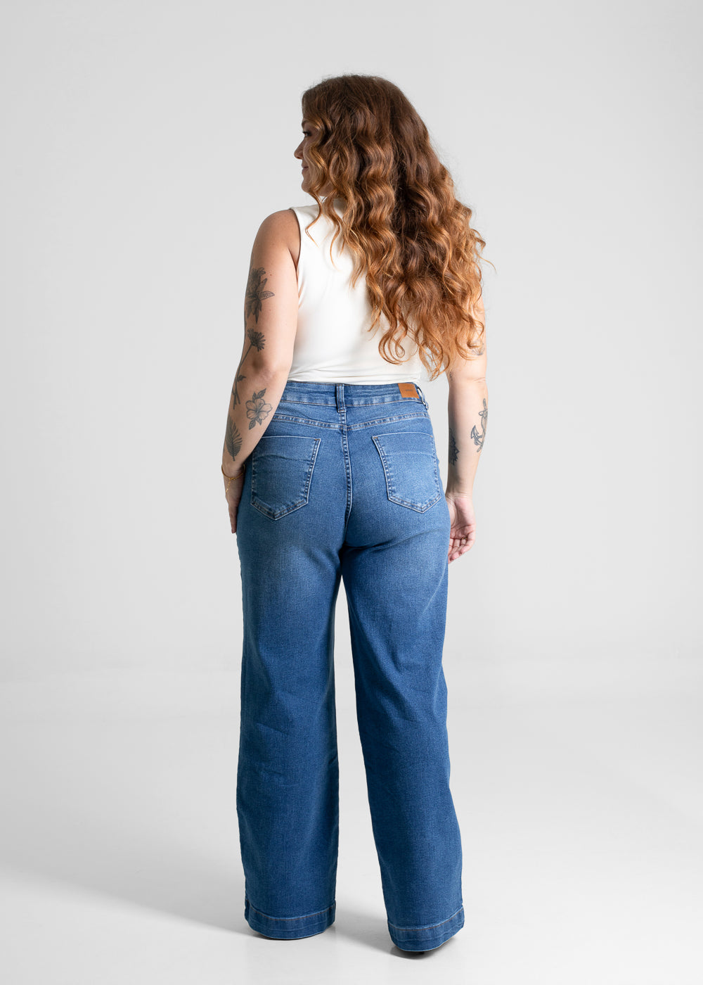 Calça Jeans Sawary Plus Size Wide Leg - 280843 AZUL