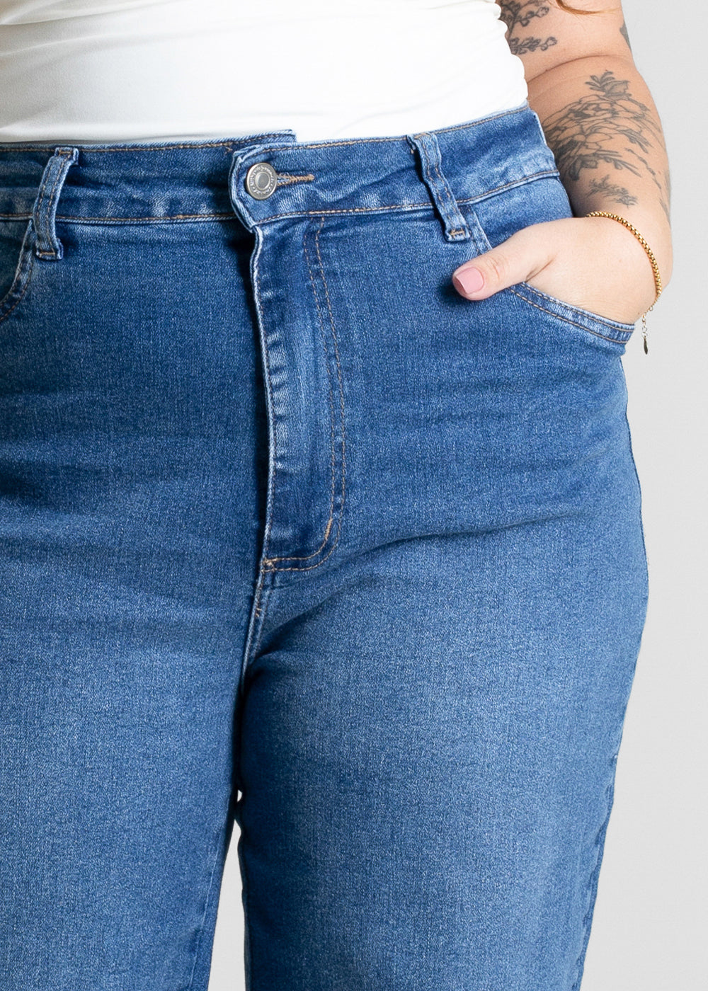 Calça Jeans Sawary Plus Size Wide Leg - 280843 AZUL