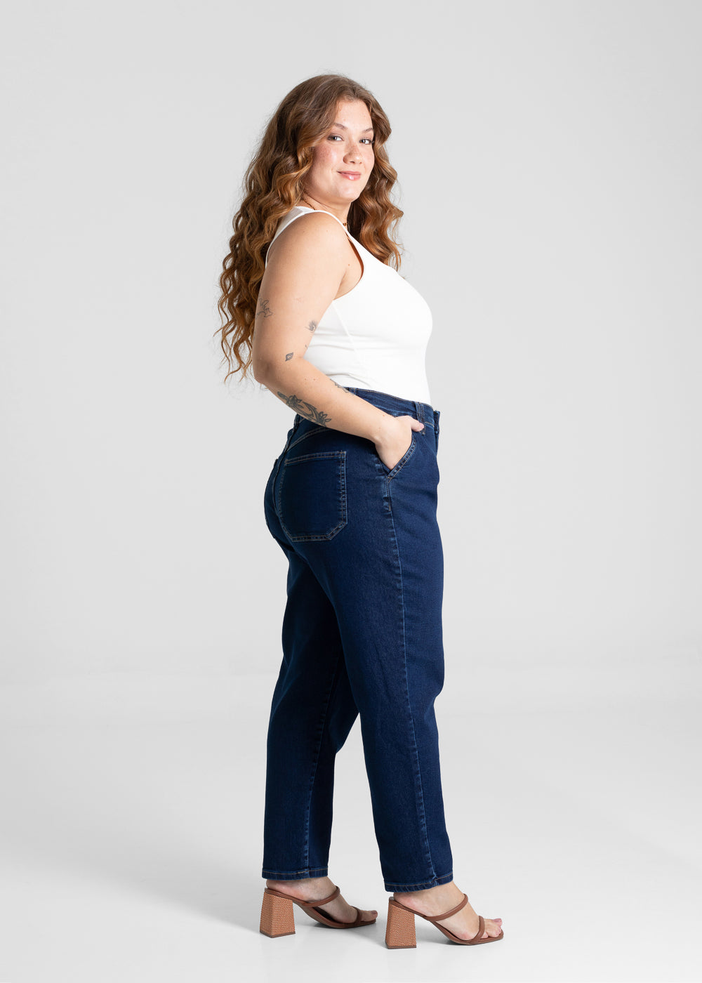 Calça Jeans Sawary Mom Plus Size - 280847 AZUL