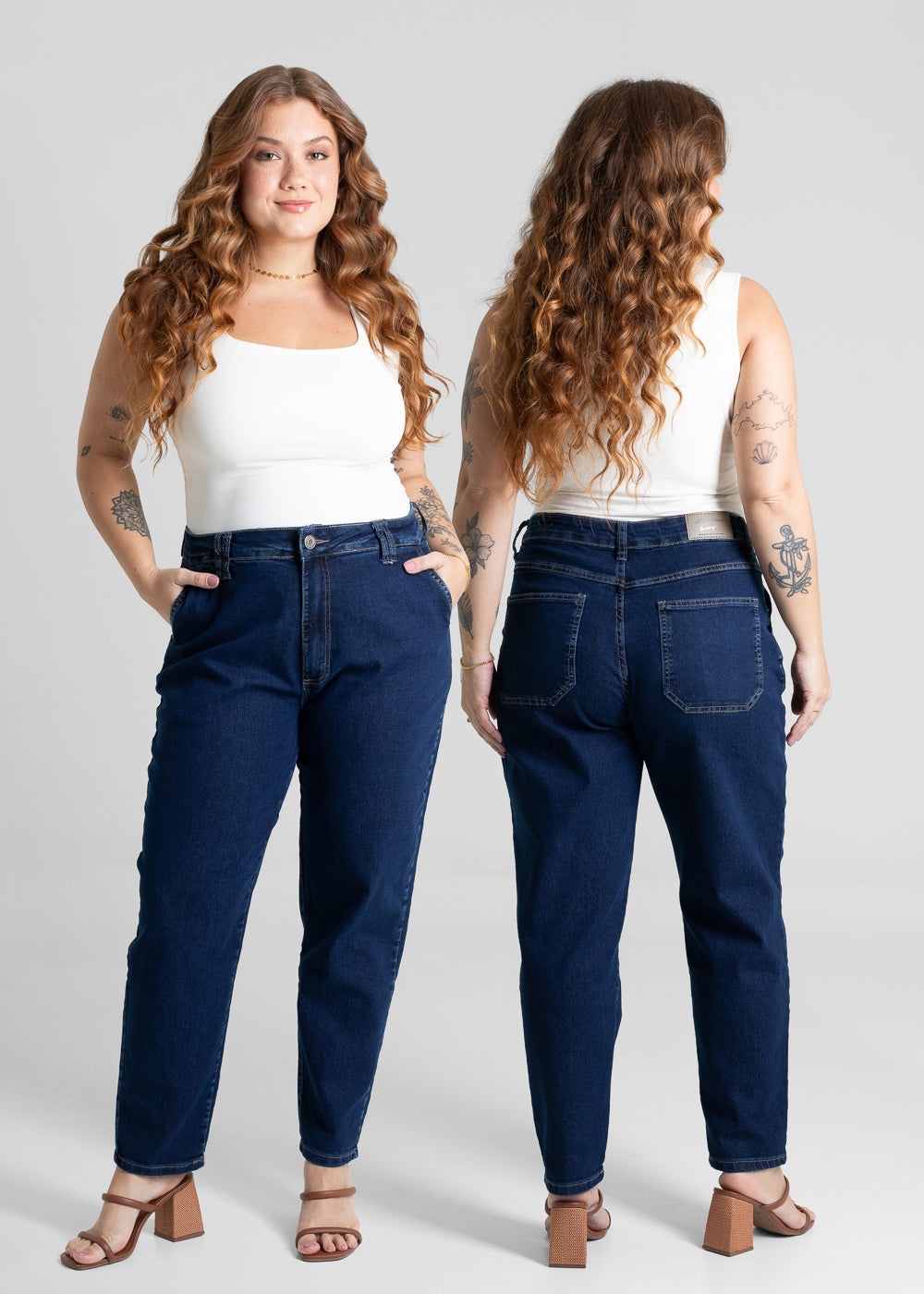 Calça Jeans Sawary Mom Plus Size - 280847 AZUL