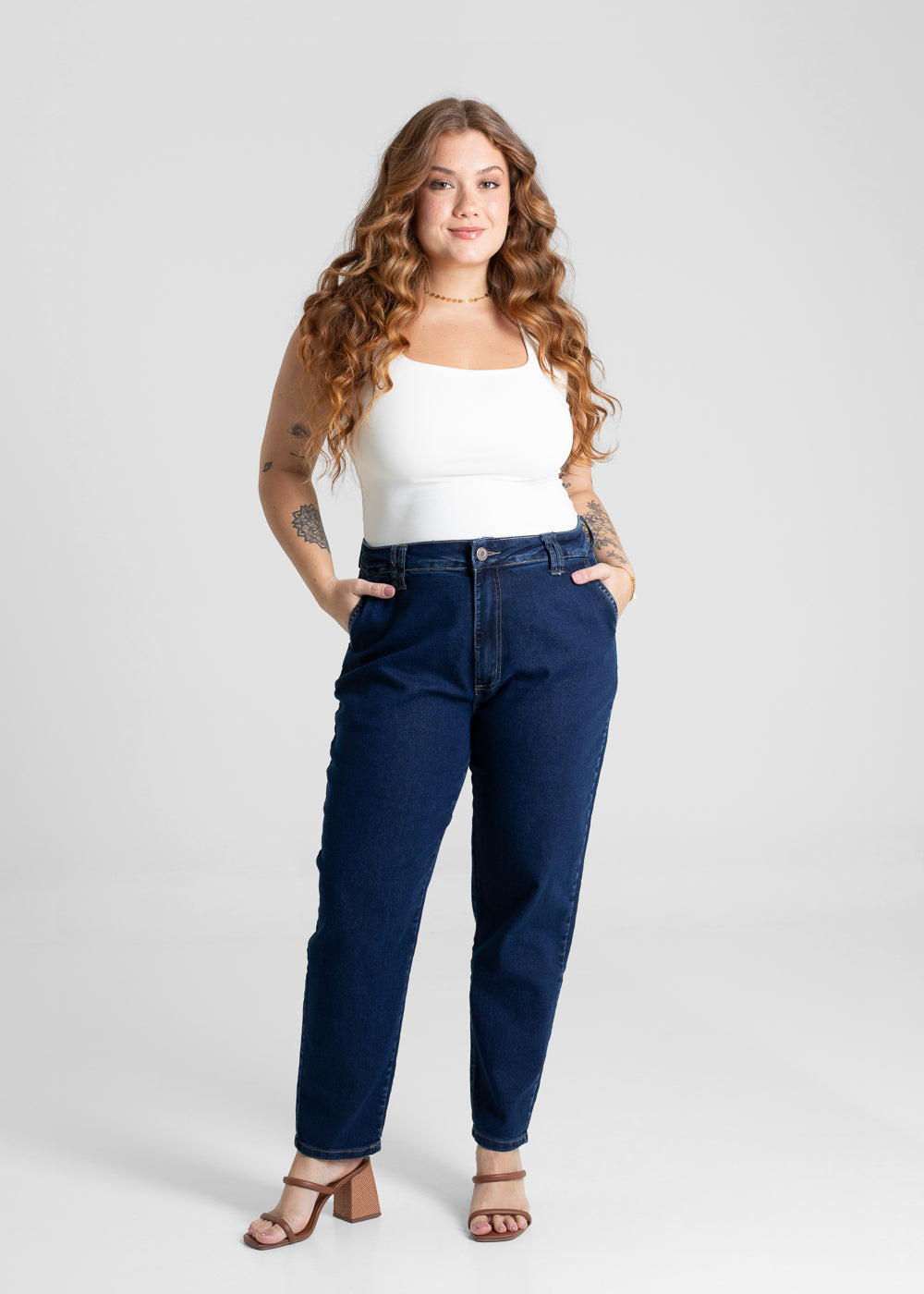Calça Jeans Sawary Mom Plus Size - 280847 AZUL