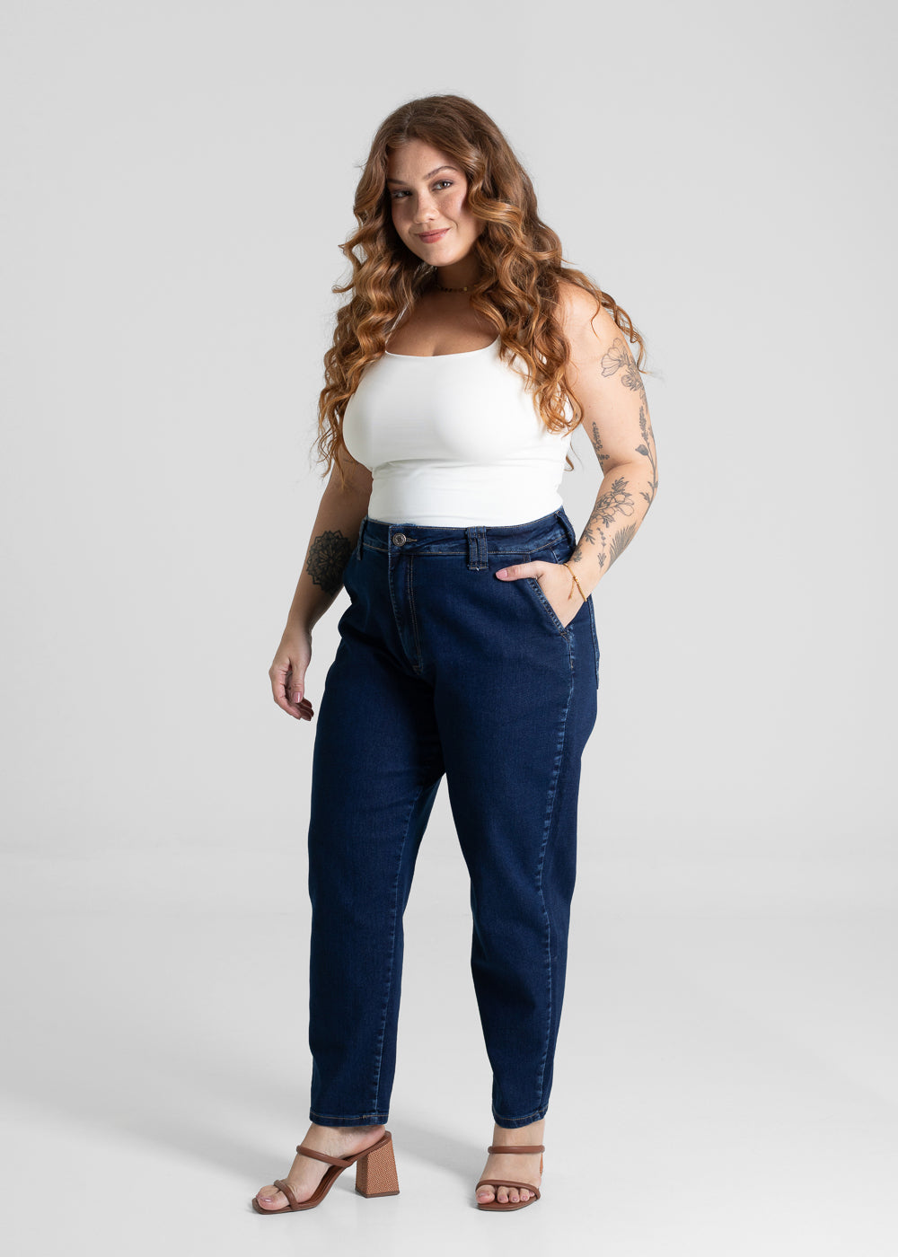 Calça Jeans Sawary Mom Plus Size - 280847 AZUL