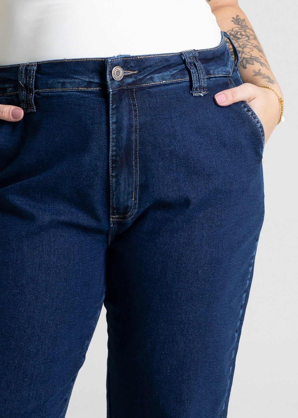 Calça Jeans Sawary Mom Plus Size - 280847 AZUL