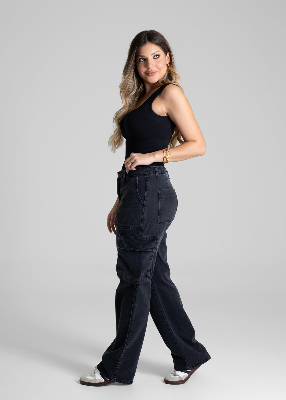 Calça Jeans Sawary Reta Petit - 280855 PRETO