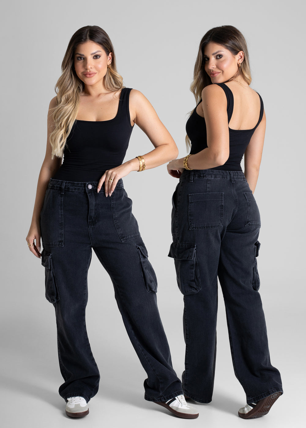Calça Jeans Sawary Reta Petit - 280855 PRETO