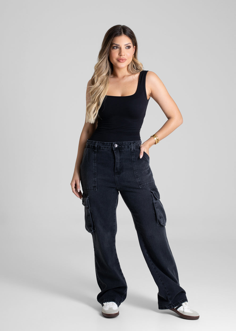Calça Jeans Sawary Reta Petit - 280855 PRETO