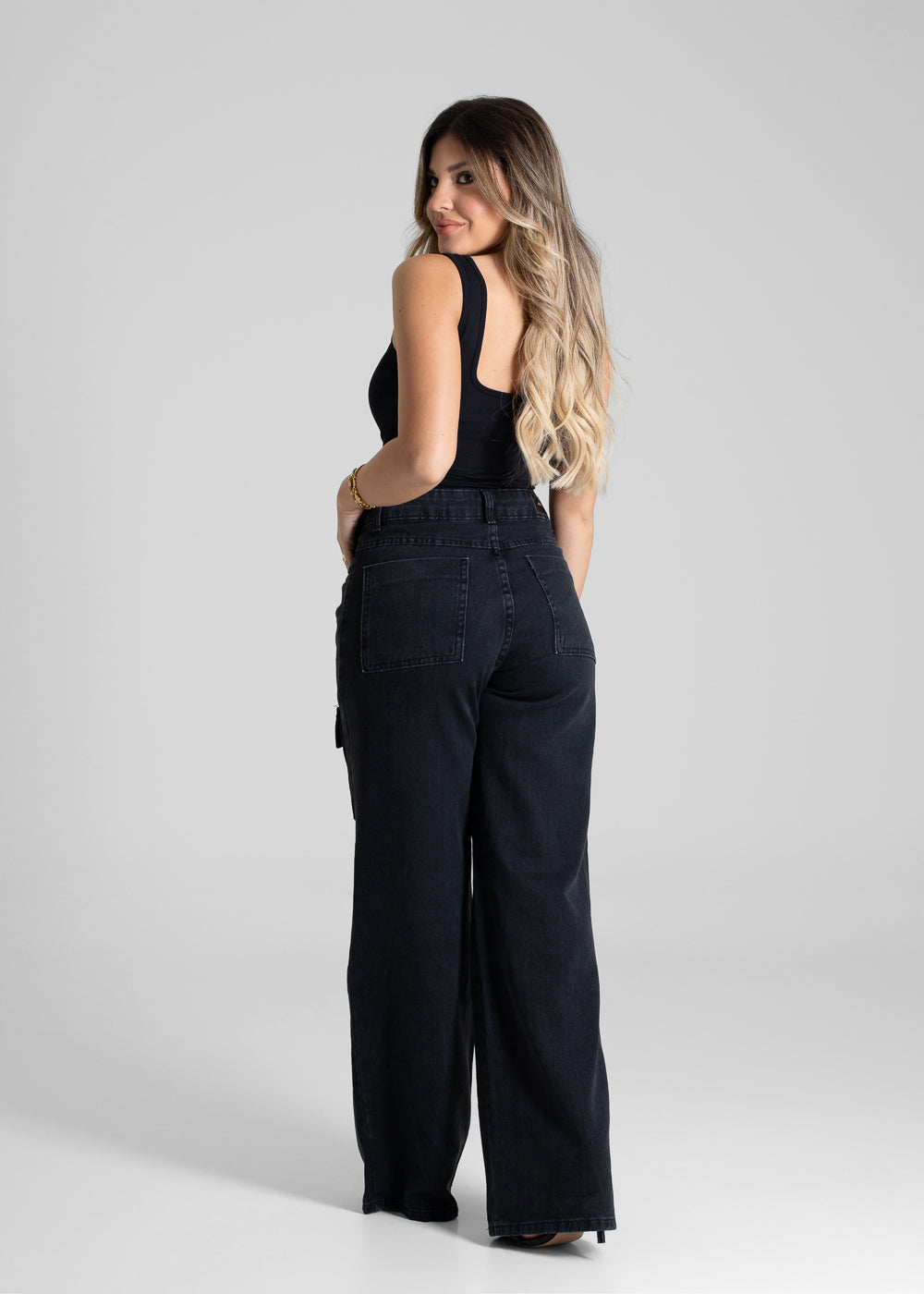 Calça Jeans Sawary Wide Leg - 280865 PRETO