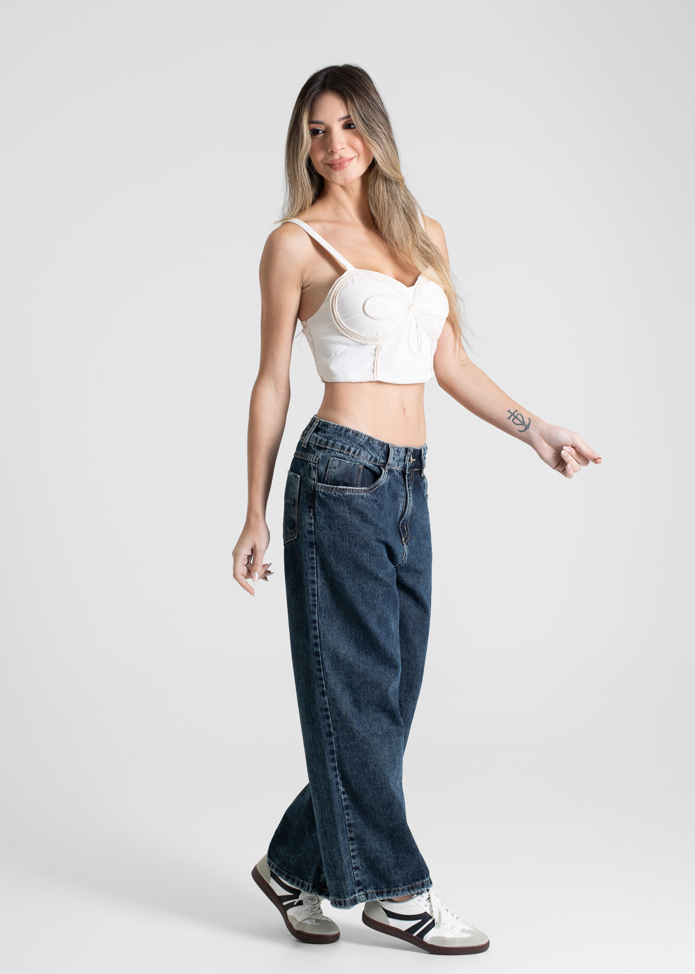 Calça Jeans Sawary Wide Leg Petit - 280870 MARROM