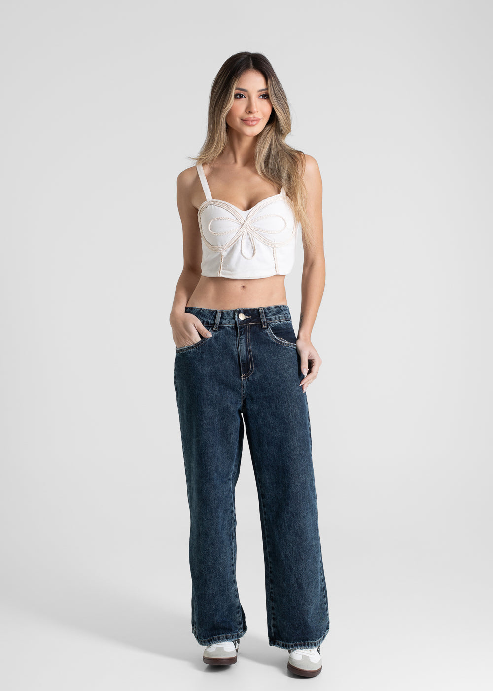 Calça Jeans Sawary Wide Leg Petit - 280870 MARROM