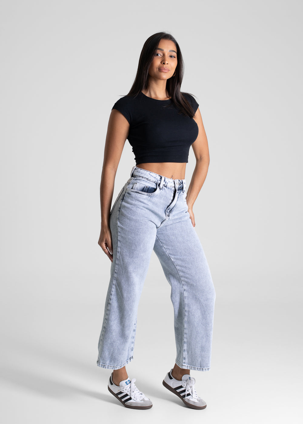 Calça Jeans Sawary Wide Leg Cropped - 280880 AZUL