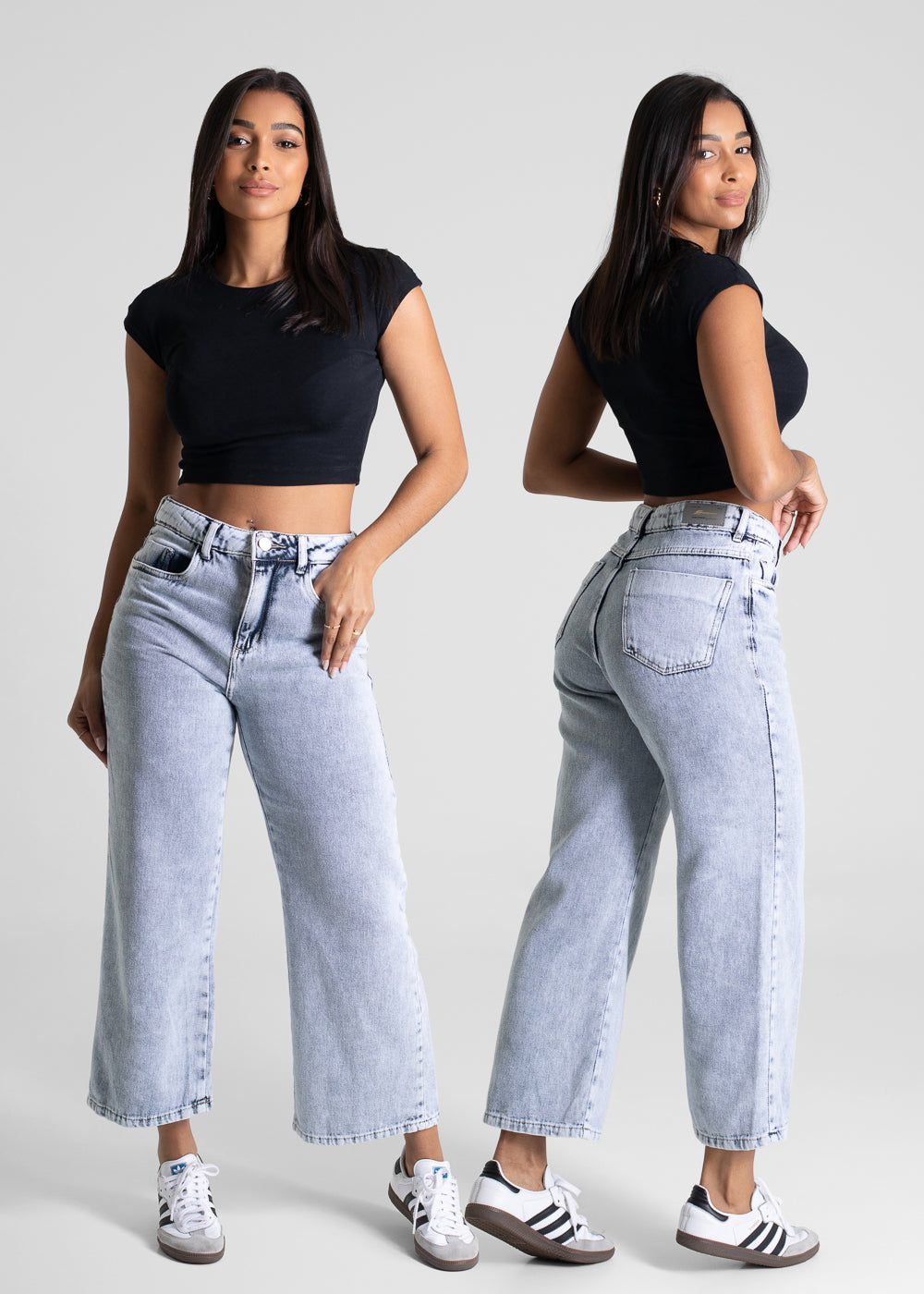 Calça Jeans Sawary Wide Leg Cropped - 280880 AZUL