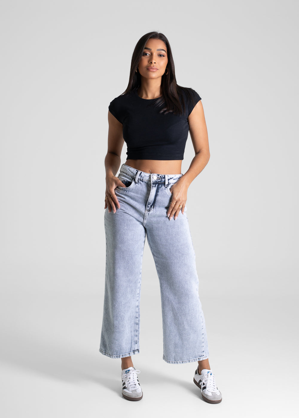 Calça Jeans Sawary Wide Leg Cropped - 280880 AZUL