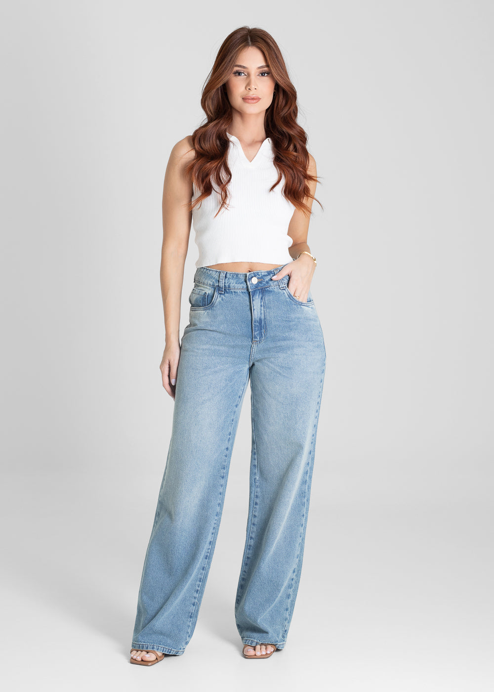 Calça Jeans Sawary Wide Leg - 280888 AZUL