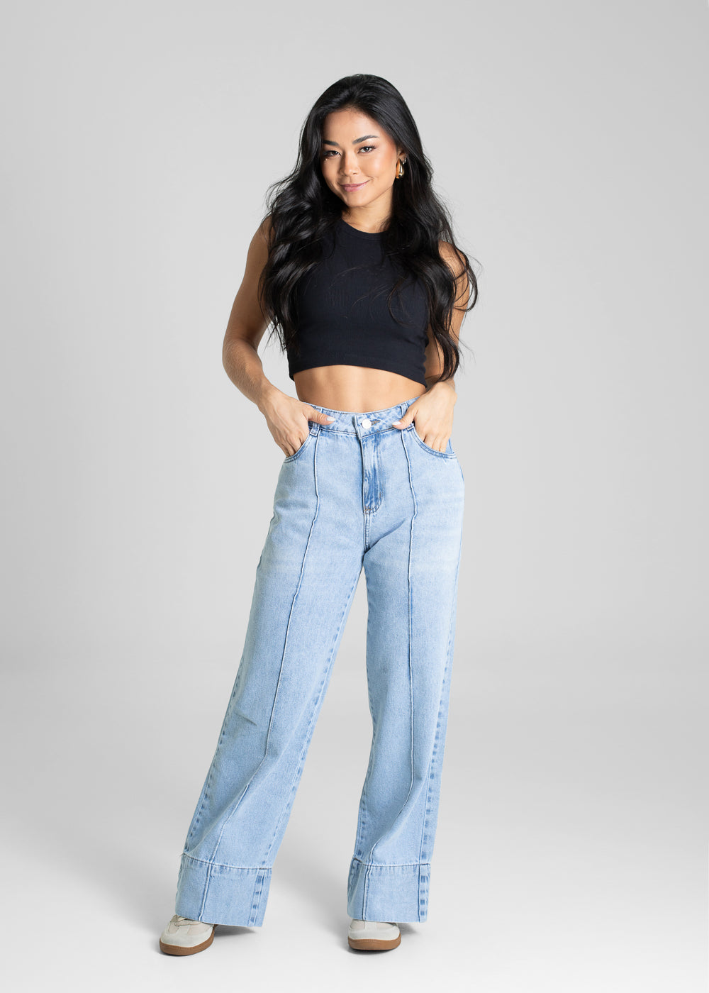 Calça Jeans Sawary Wide Leg Petit - 280891 AZUL