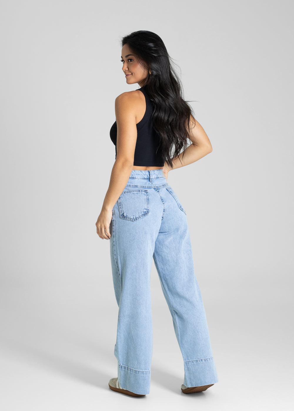 Calça Jeans Sawary Wide Leg Petit - 280891 AZUL