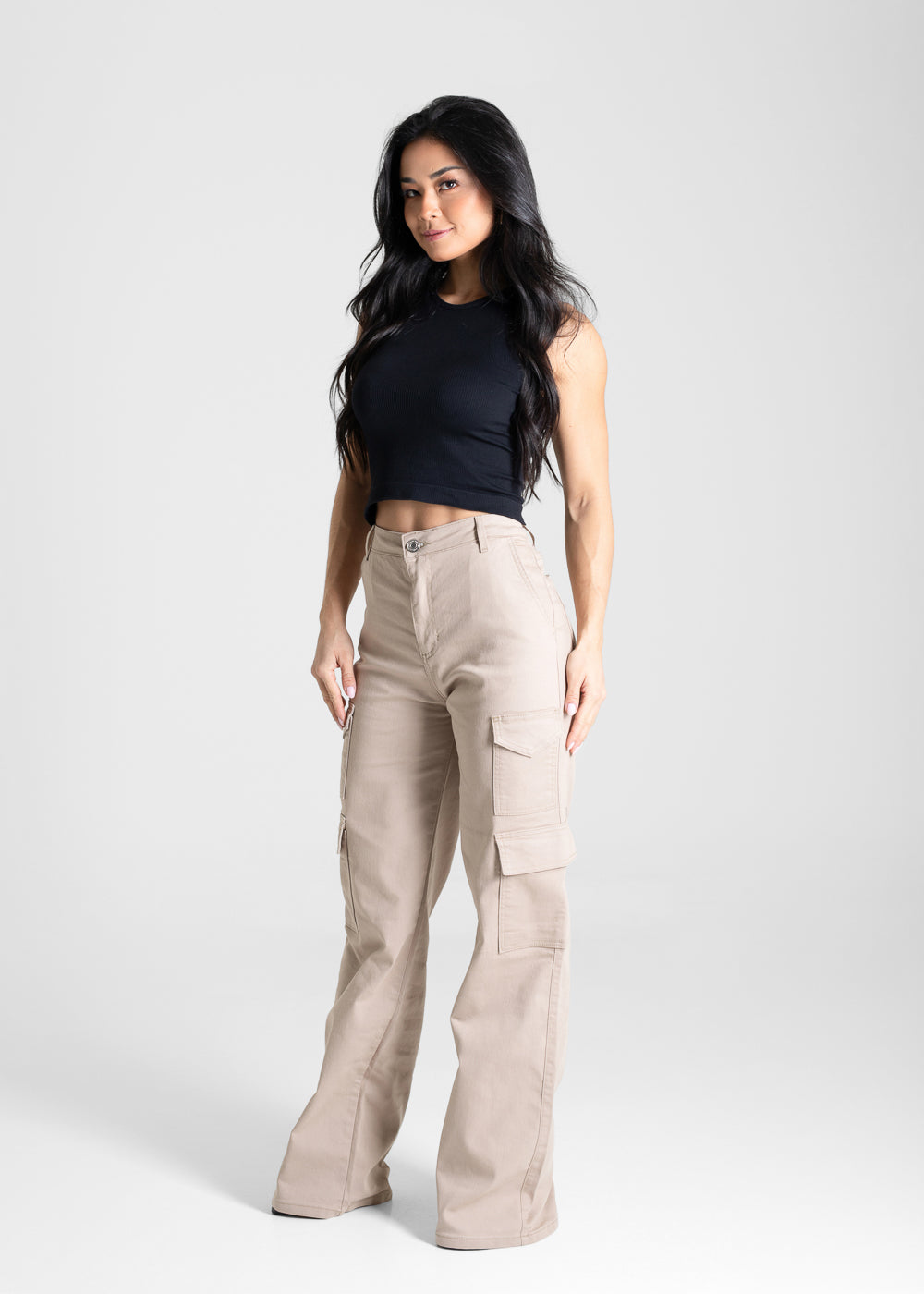 Calça Sarja Sawary Wide Leg - 280893 BEGE