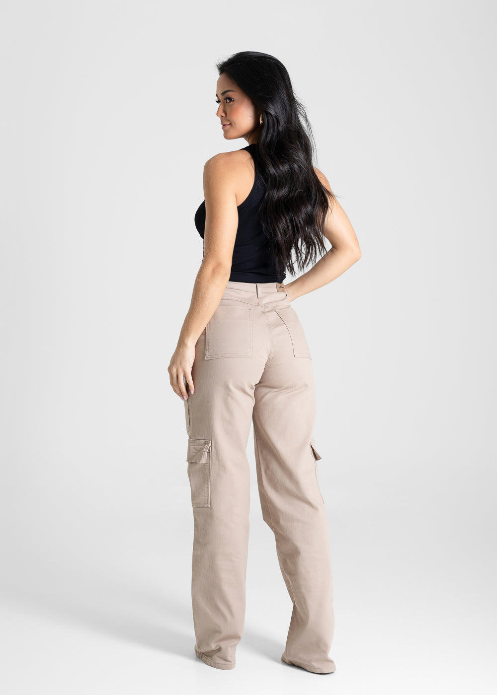 Calça Sarja Sawary Wide Leg - 280893 BEGE