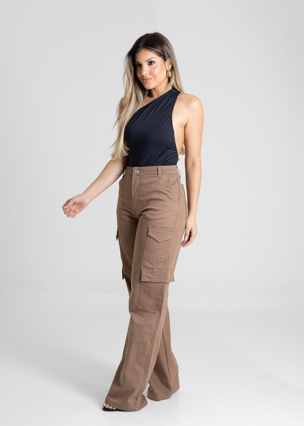 Calça Sarja Sawary Wide Leg - 280895 BEGE