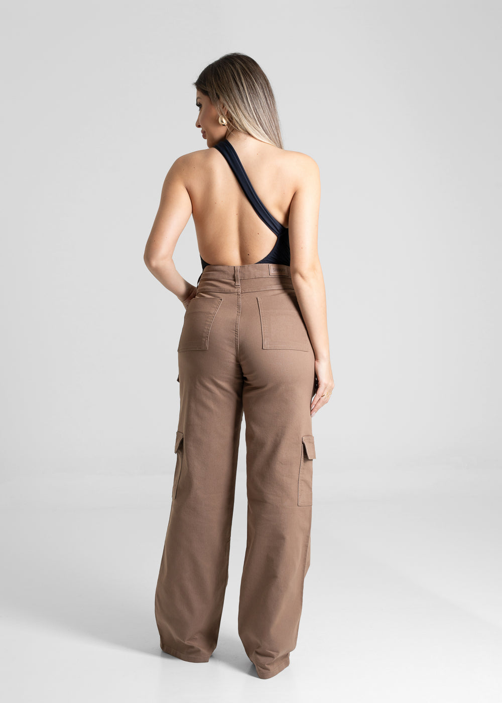 Calça Sarja Sawary Wide Leg - 280895 BEGE