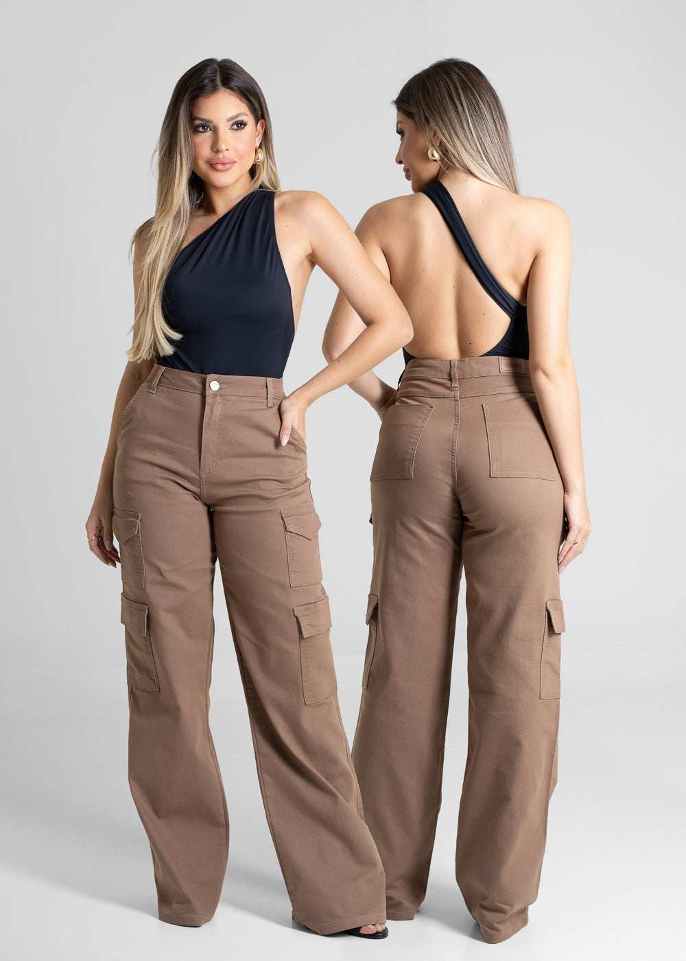 Calça Sarja Sawary Wide Leg - 280895 BEGE