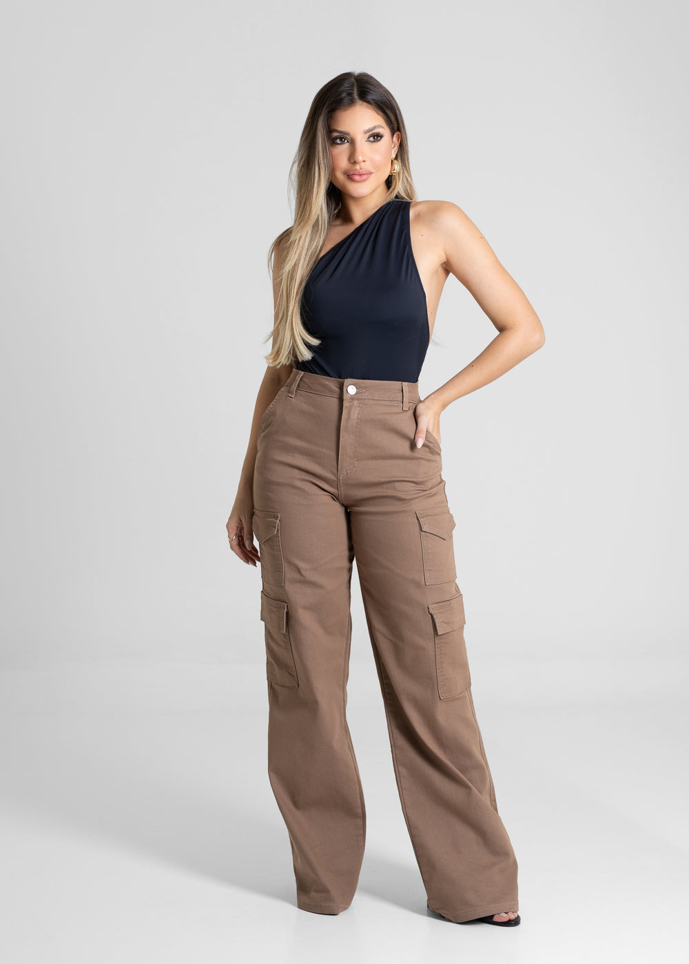 Calça Sarja Sawary Wide Leg - 280895 BEGE