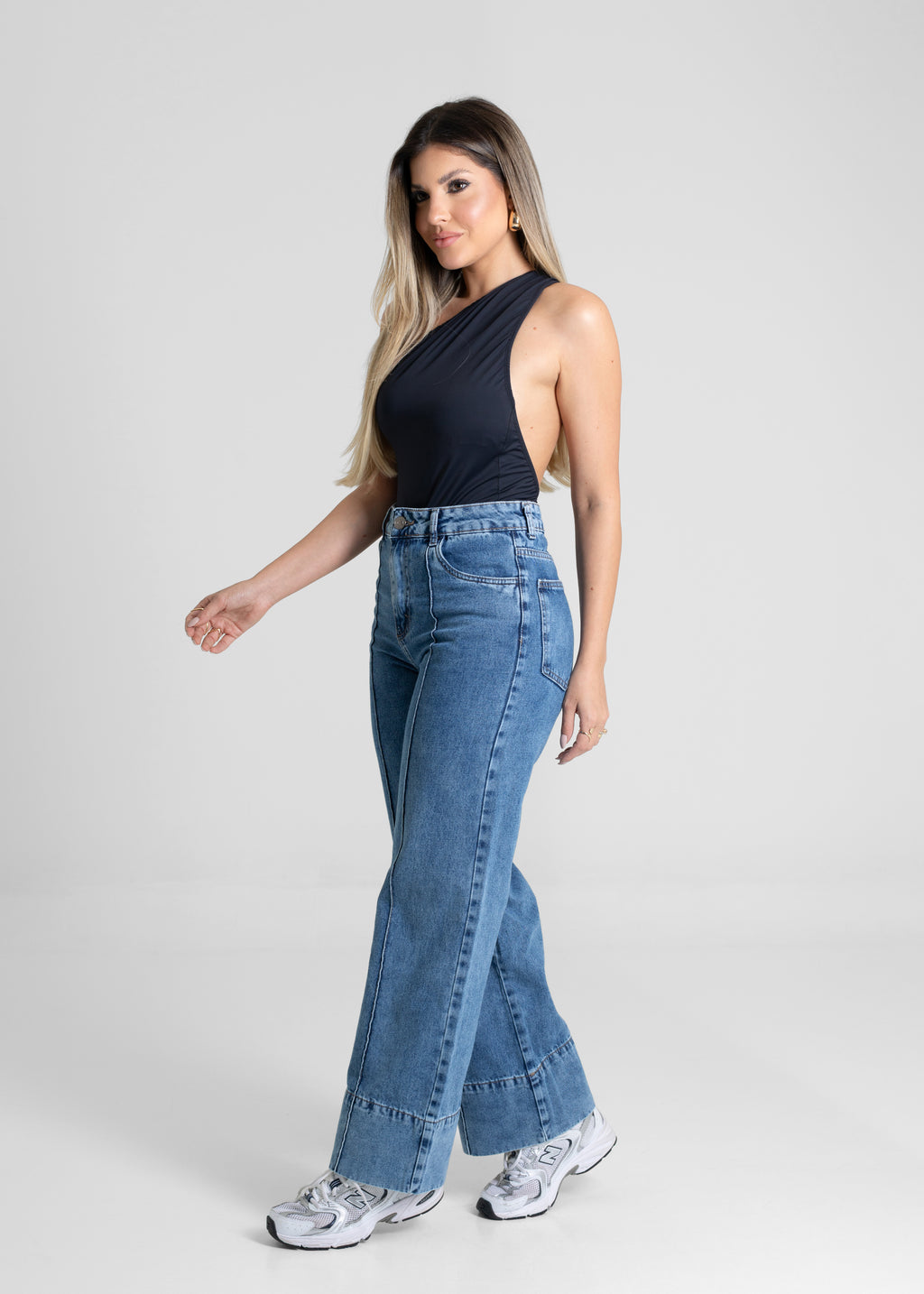 Calça Jeans Sawary Wide Leg Petit - 280900 AZUL