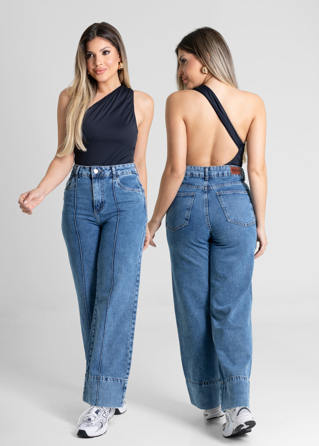 Calça Jeans Sawary Wide Leg Petit - 280900 AZUL