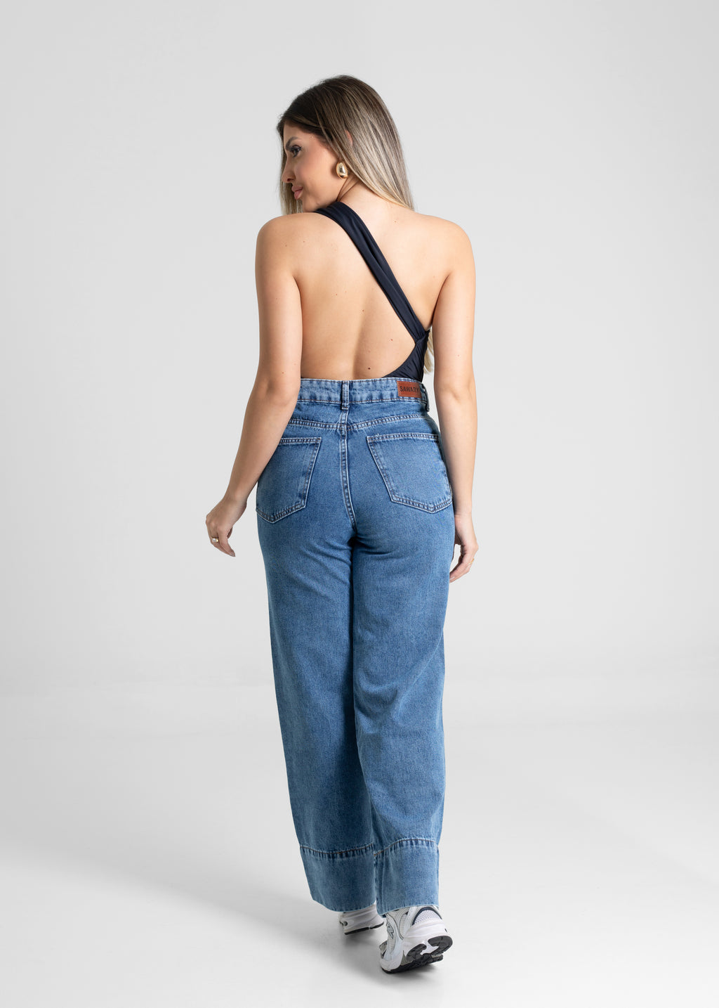 Calça Jeans Sawary Wide Leg Petit - 280900 AZUL