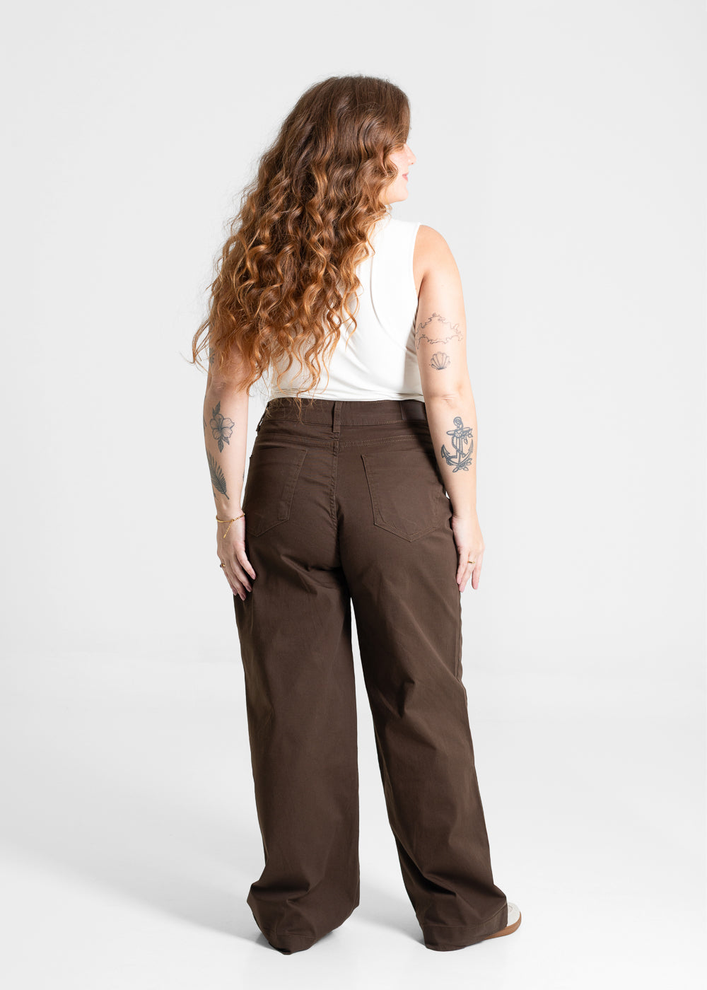 Calça Sarja Sawary Wide Leg Plus Size - 280902 MARROM