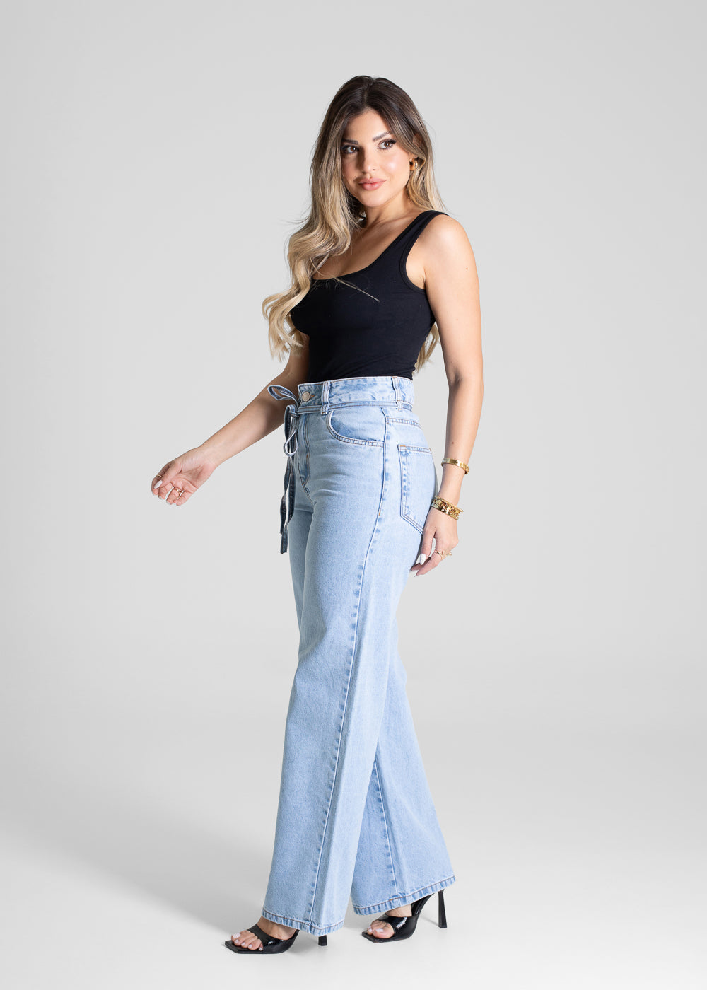 Calça Jeans Sawary Wide Leg Petit - 280920 AZUL