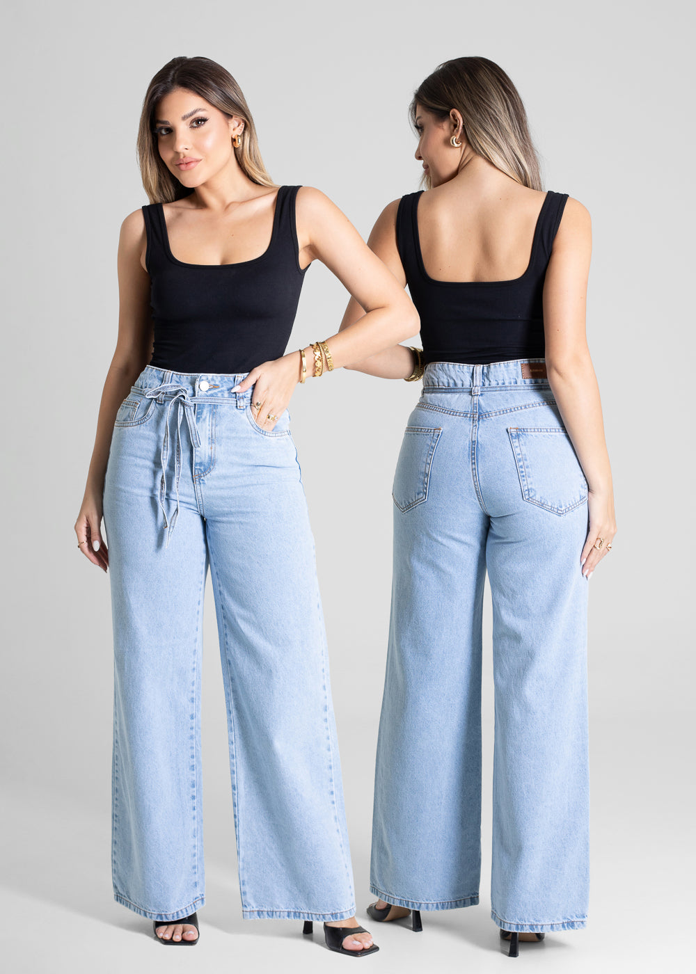 Calça Jeans Sawary Wide Leg Petit - 280920 AZUL