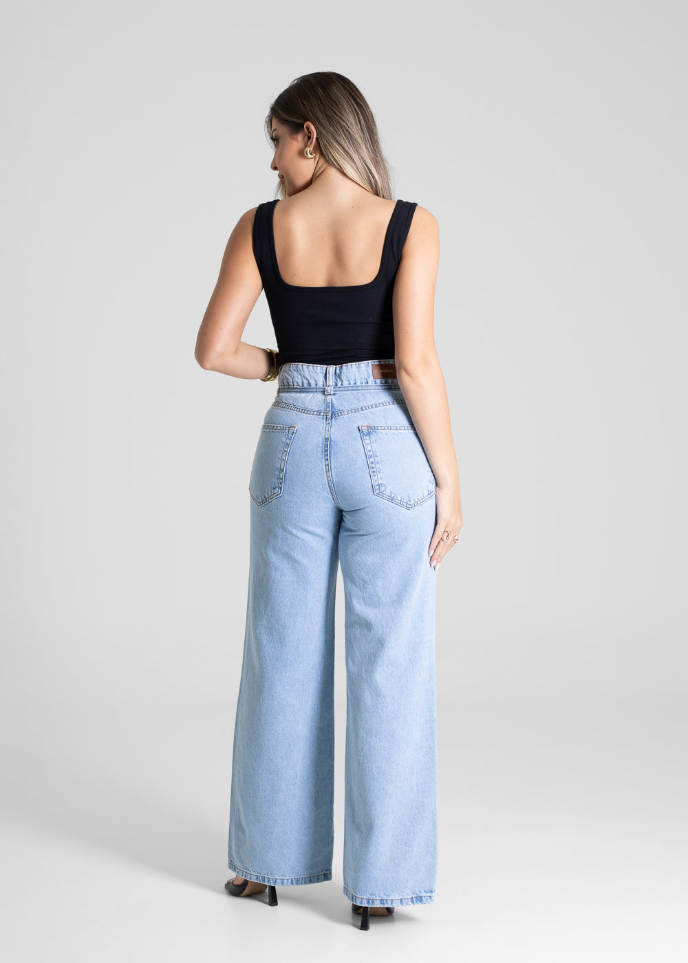 Calça Jeans Sawary Wide Leg Petit - 280920 AZUL