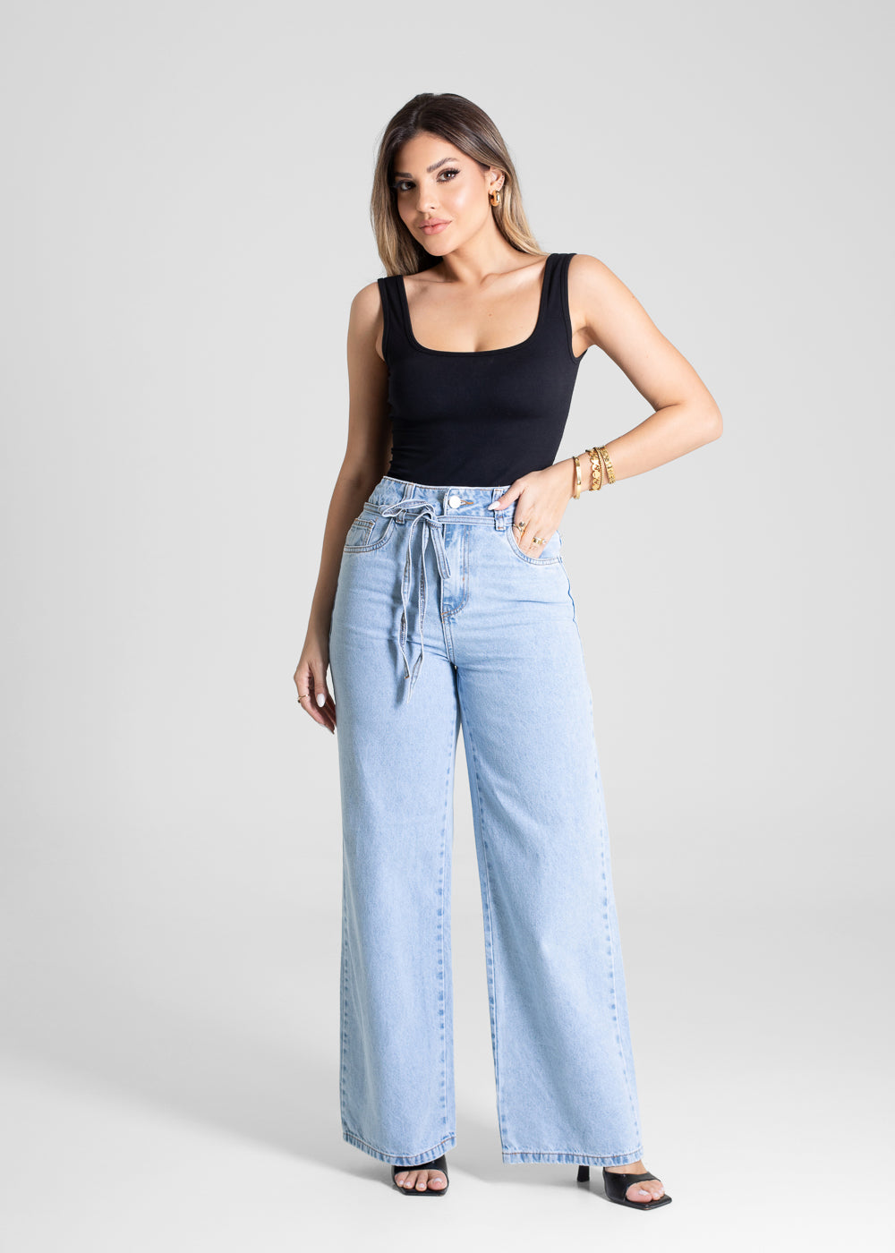 Calça Jeans Sawary Wide Leg Petit - 280920 AZUL