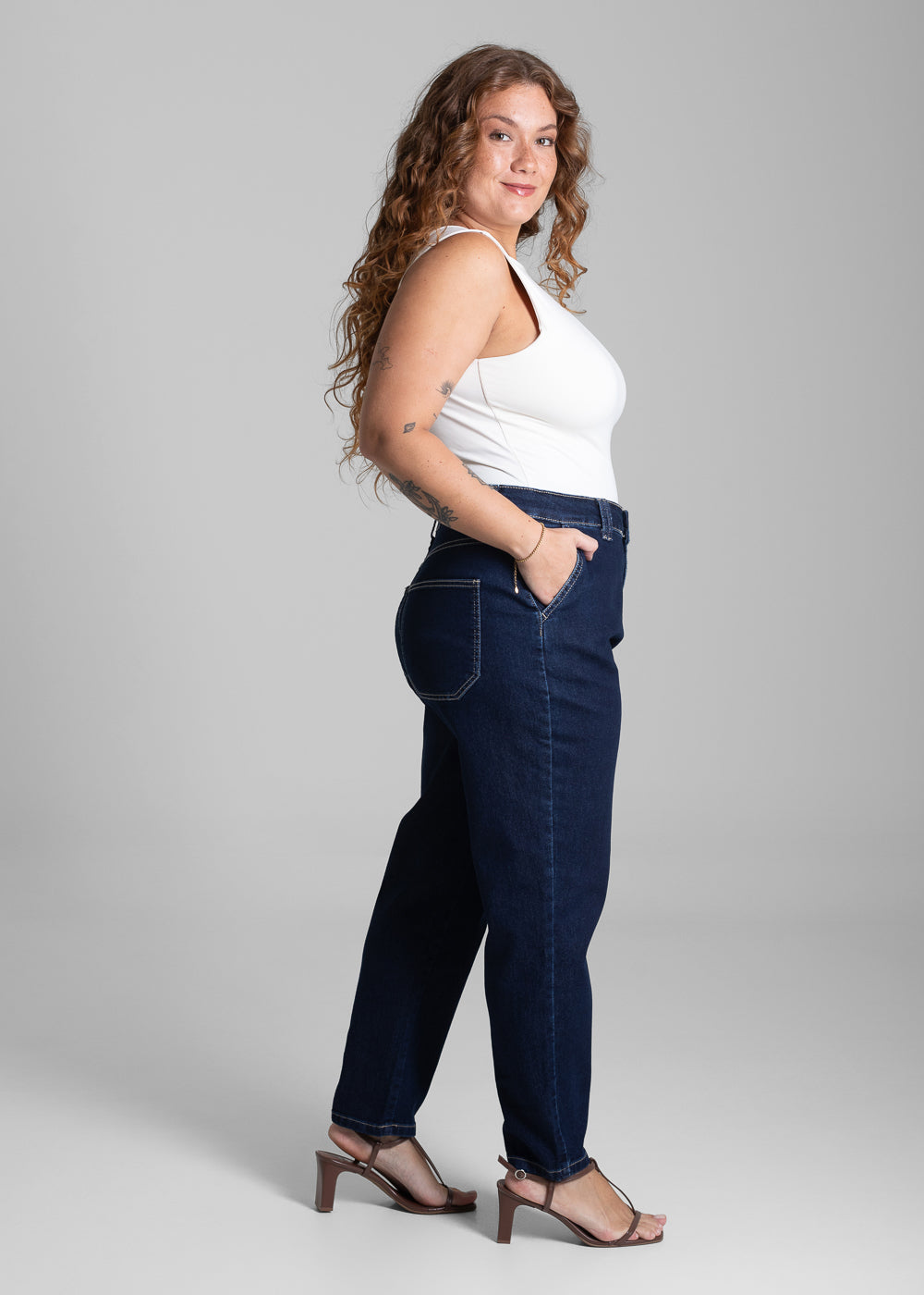 Calça Jeans Sawary Plus Size Mom - 280931 AZUL